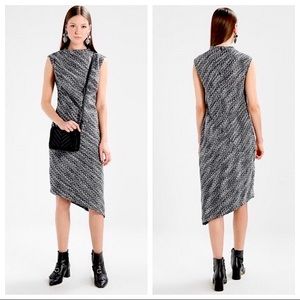 Banana Republic Asymmetrical Tweed Mock Neck Dress